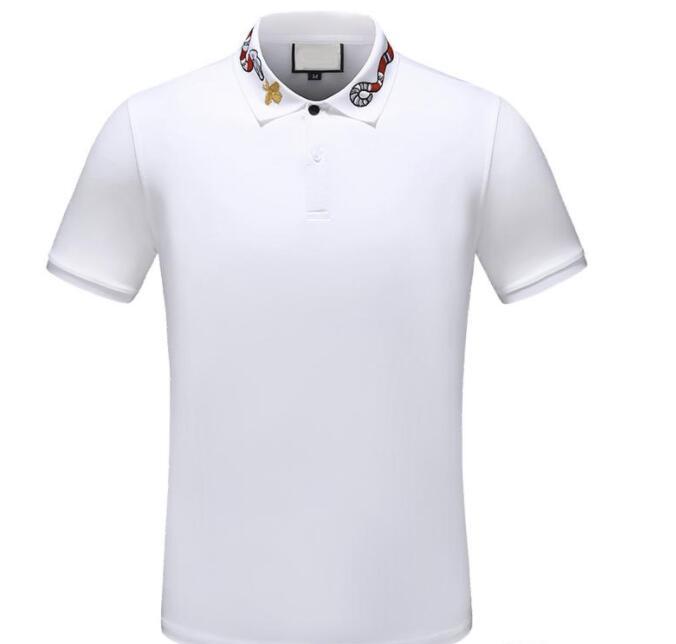 

2019 designer stripe polo shirt t shirts snake polos bee floral embroidery mens High street fashion horse polo T-shirt, White;black