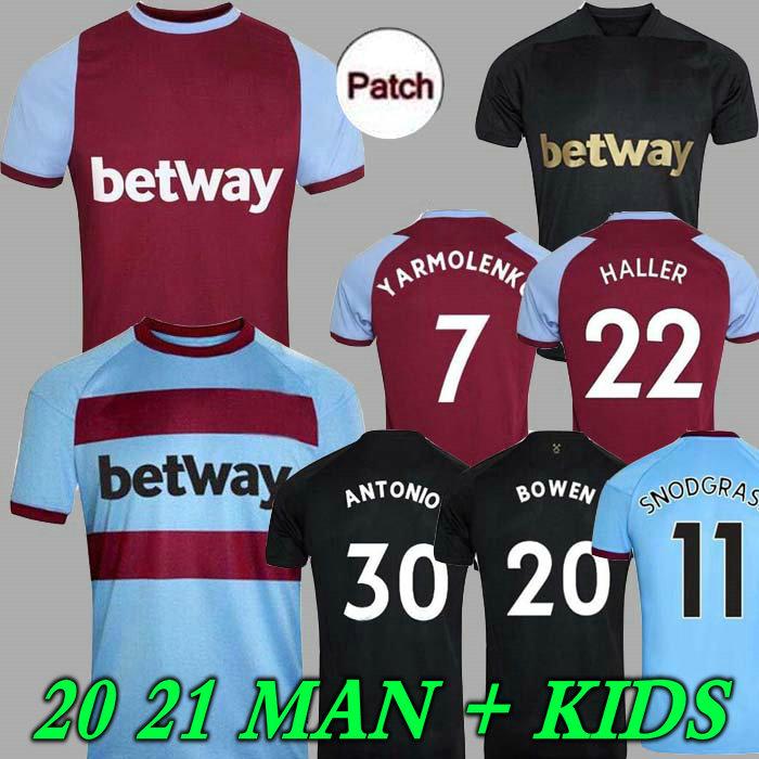 

MEN Kids 20 21 Ham Home soccer jerseys 2021 black LANZINI ANTONIO Bowen 125th Anniversary football shirts LINGARD Haller West, Black;yellow