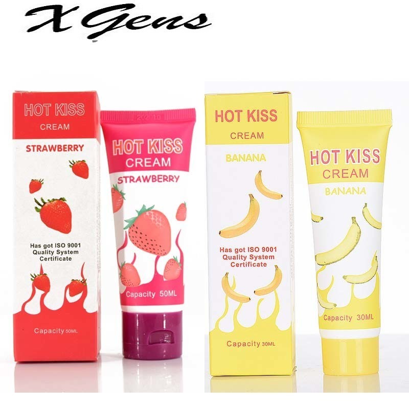 

HOT KISS Lubricant Banana Cream Strawberry Cream Sex Lube Body Massage Oil Lubricant for Anal Sex Grease Oral Vaginal Love Gel