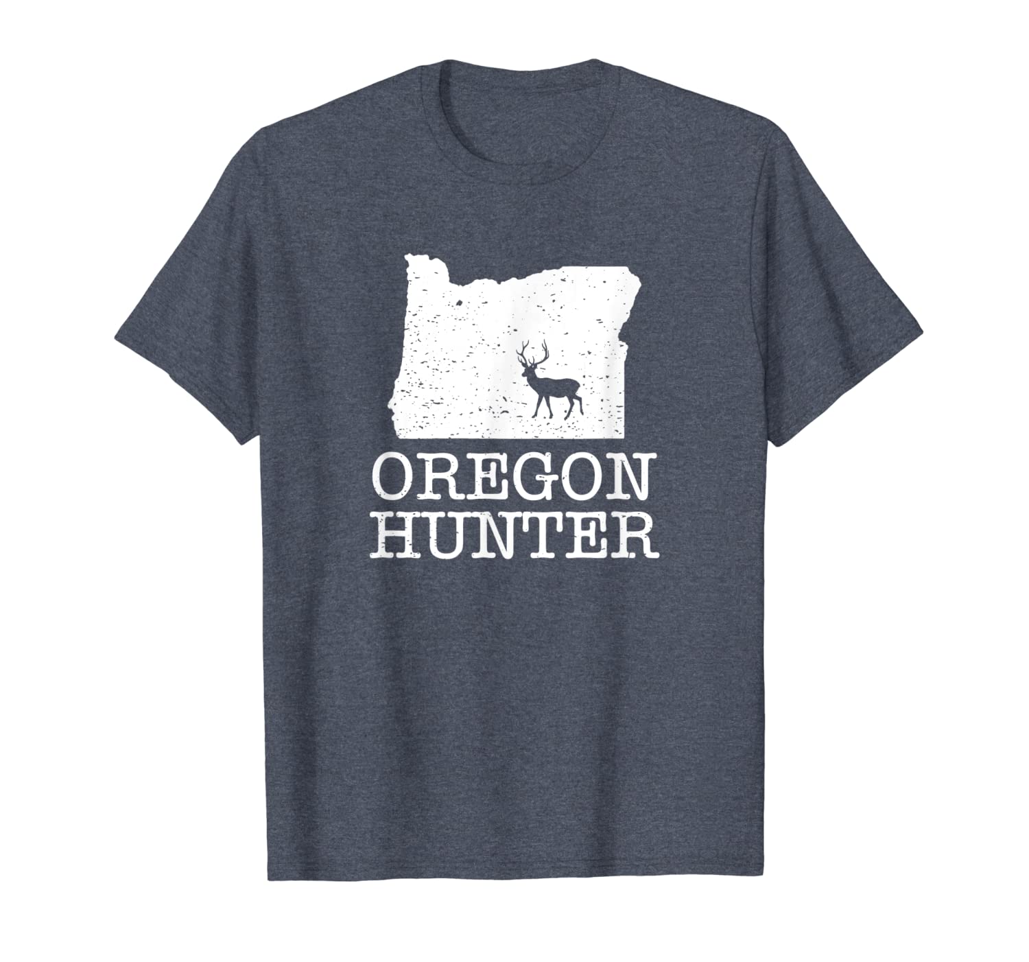 

oregon hunter state silhouette deer hunting t-shirt, White;black