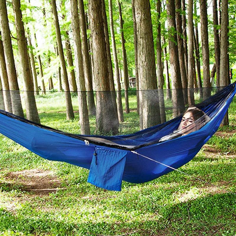 Camp Furniture MLGB Camping Hammock With Mosquito Net Nylon Double Waterproof Lightweight Portable For Backpacking Hiking Fishing-image-703481040