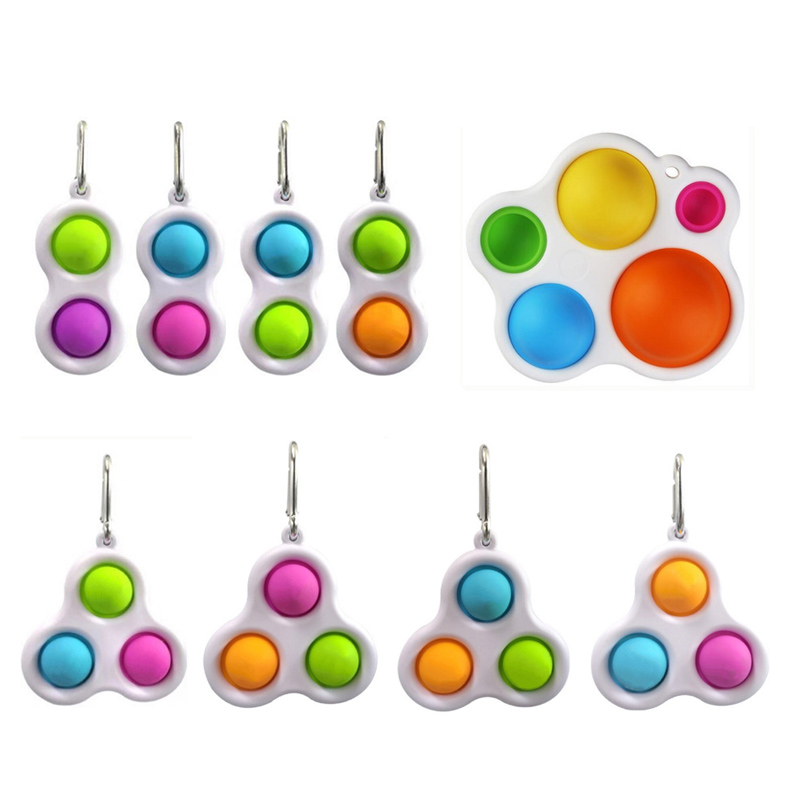 

Fidget Simple Dimple Toy Finger Bubble Keyring Push Pop it Keychain Stress Relief Hand Toys for Kids Children Adults