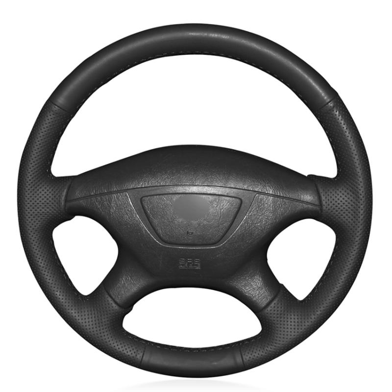 

Steering Wheel Covers Black PU Faux Leather Hand-stitched Car Cover For Mitsubishi Pajero Sport 2004 Montero