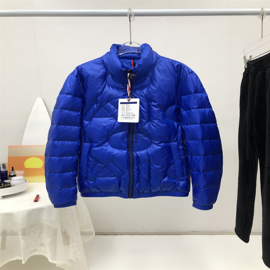 

Ee single men's large body embroidery 90 white duck stand collar bright face wind and water proof down et s345, Black