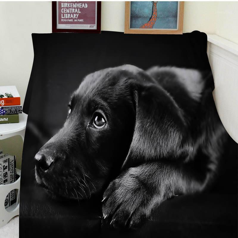 

Blankets Blanket Comfort Warmth Soft Plush Easy Care Machine Wash Funny Black Labrador Puppy Art Sofa Bed Throw Kid Adult Warm