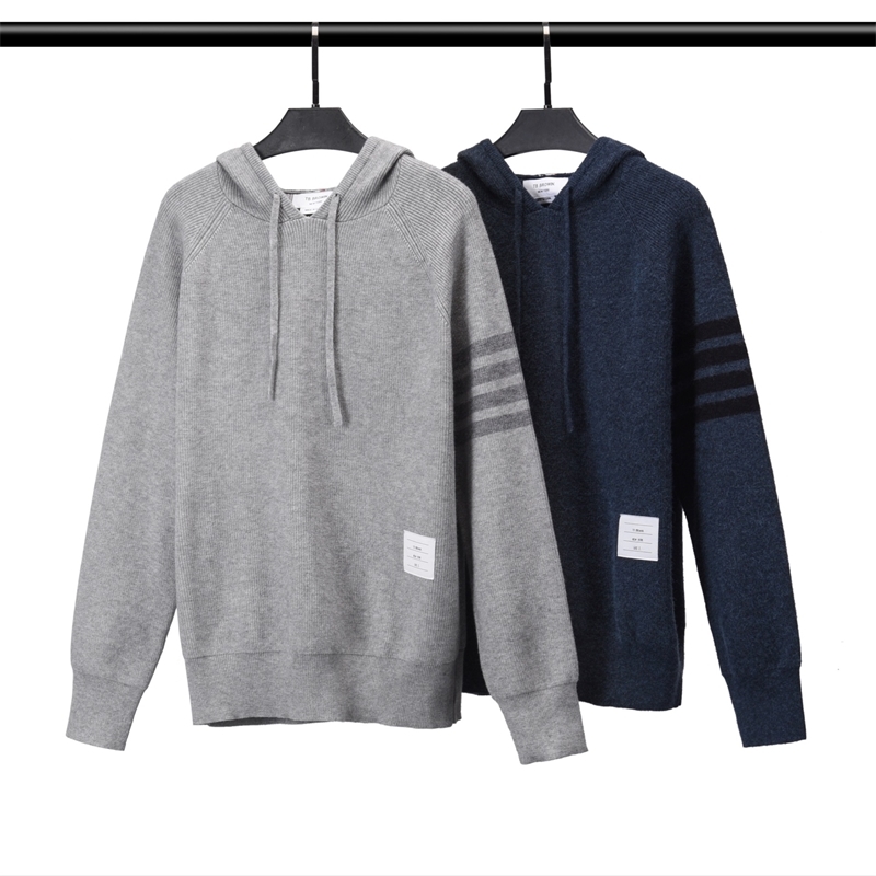 

Thom brun new TB wool Hoodie sweater British casual Unisex bottomed coat, Black