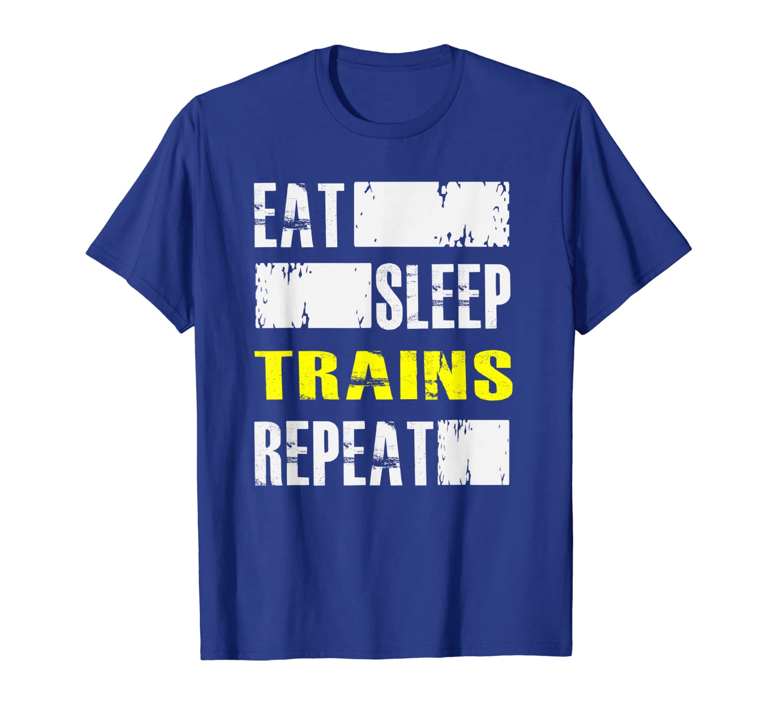 

Eat Sleep Trains Repeat - Funny Locomotive T Shirt, White;black