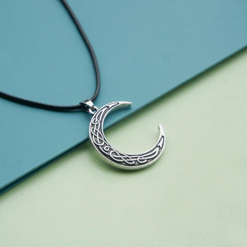 

12pcs Crescent Moon Pendant Knots Wicca Pagan Witchcraft Necklace Chains