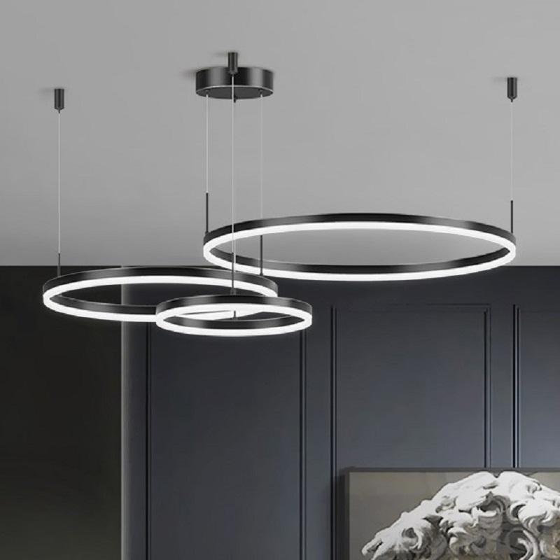 

Pendant Lamps 2021 Modern Simple Light Luxury Creative Personality Three Ring Led Chandelier Bedroom Living Room Dining Decorative