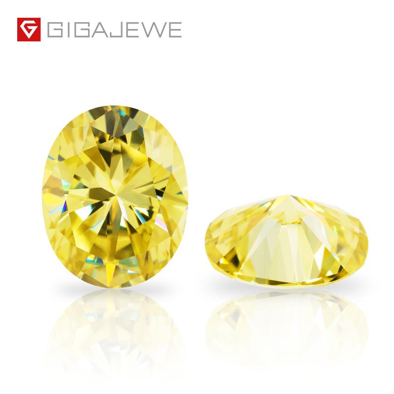 

Other GIGAJEWE Moissanite Lnventory Clearance Promotion Oval Cut Vivid Yellow VVS1 Natural Growth Loose Gemstone For Jewelry Making