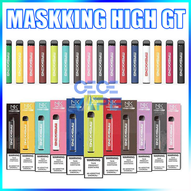

Maskking High GT Disposable Vape Pen E Cigarette Device 400 Puffs 350mAh Battery 2ml Pre-filled Cartridges Pods MK Pro Kit