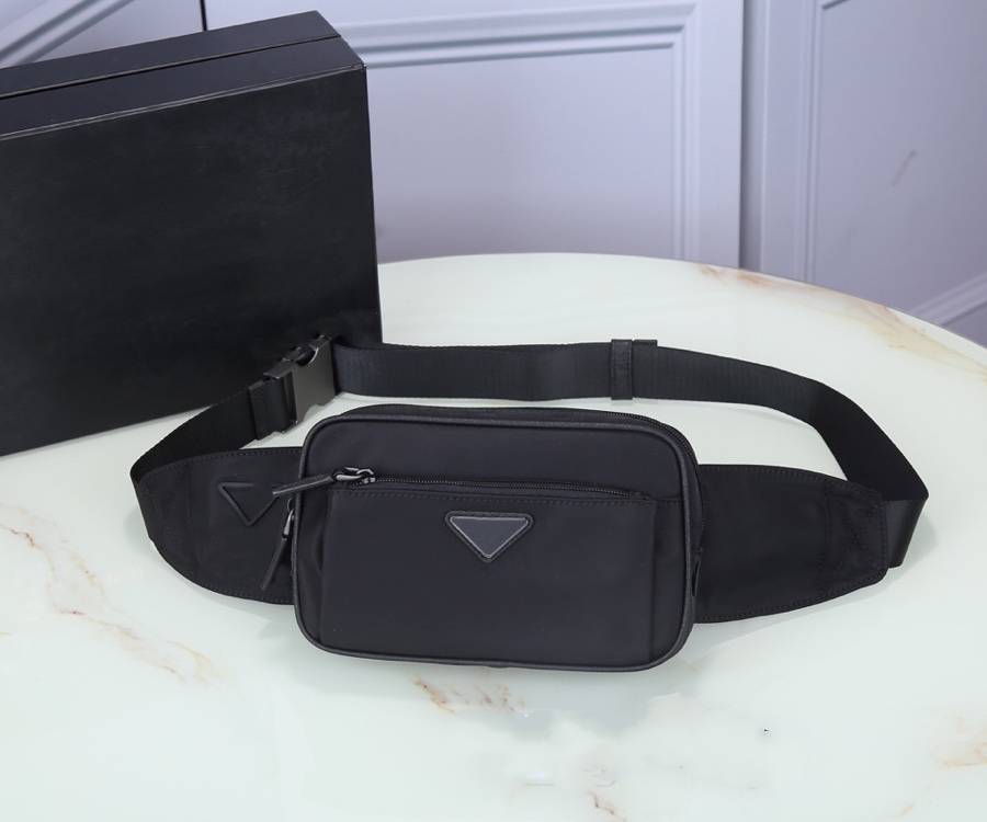 

unisex black nylon canvas waist bag sports fitness running multi-function waterproof portable fashion casual coin purse multi-color optional