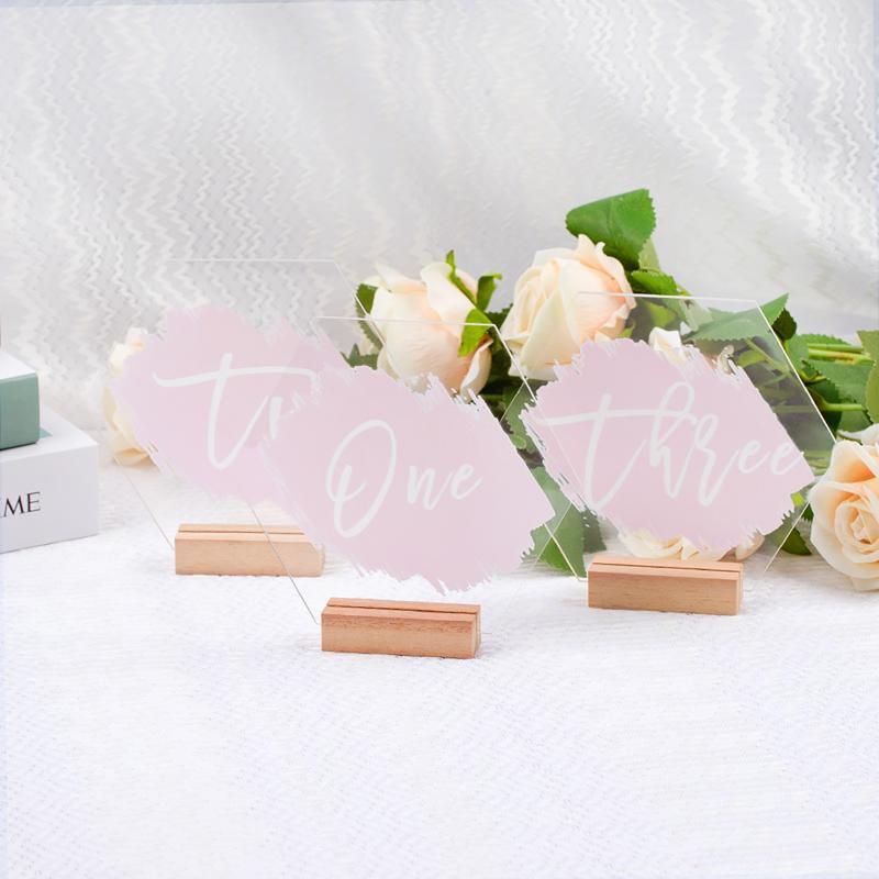

Party Decoration Customized Wedding Table Number Geometric Numbers Colorful Decor Modern With Wood Stands
