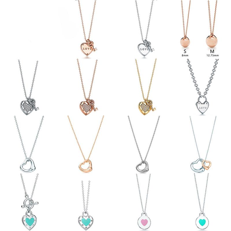 Chains Tif High-quality S925 Sterling Silver 1:1 Charm Heart-shaped Pendant Necklace, Female Fashion Jewelry Gift-image-700166273