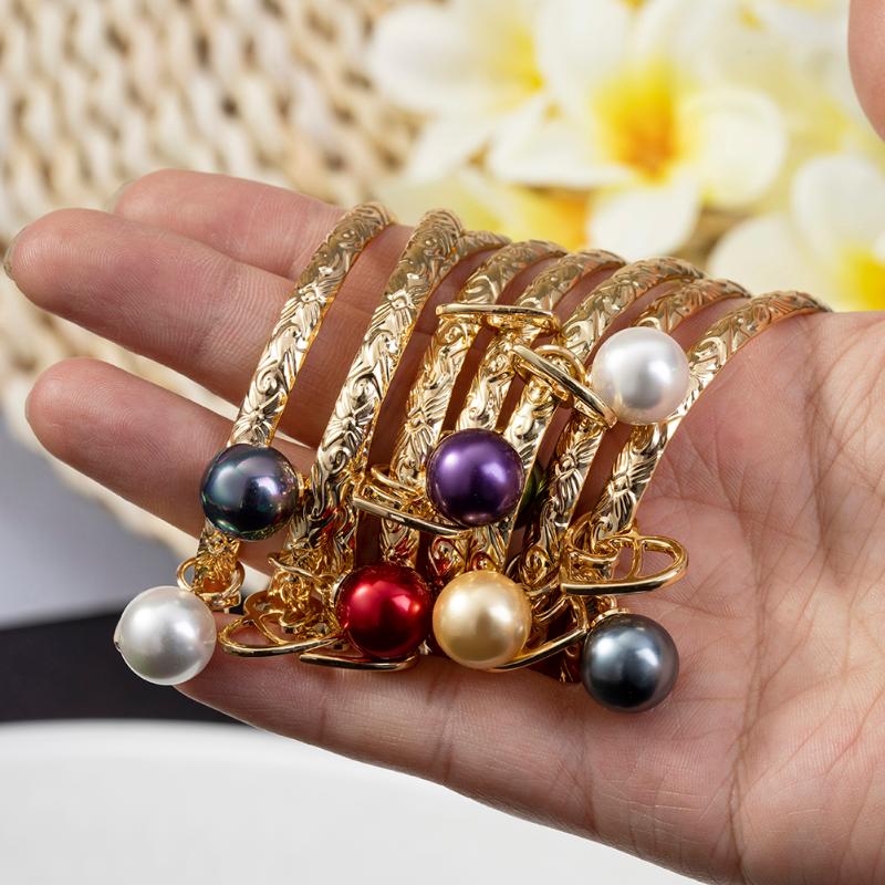 

Bangle Cring Coco Fashion Hawaiian Bracelets Love Heart Purple Pink Pearl Gold Charm Bracelet Designer Jewelry Woman For Women
