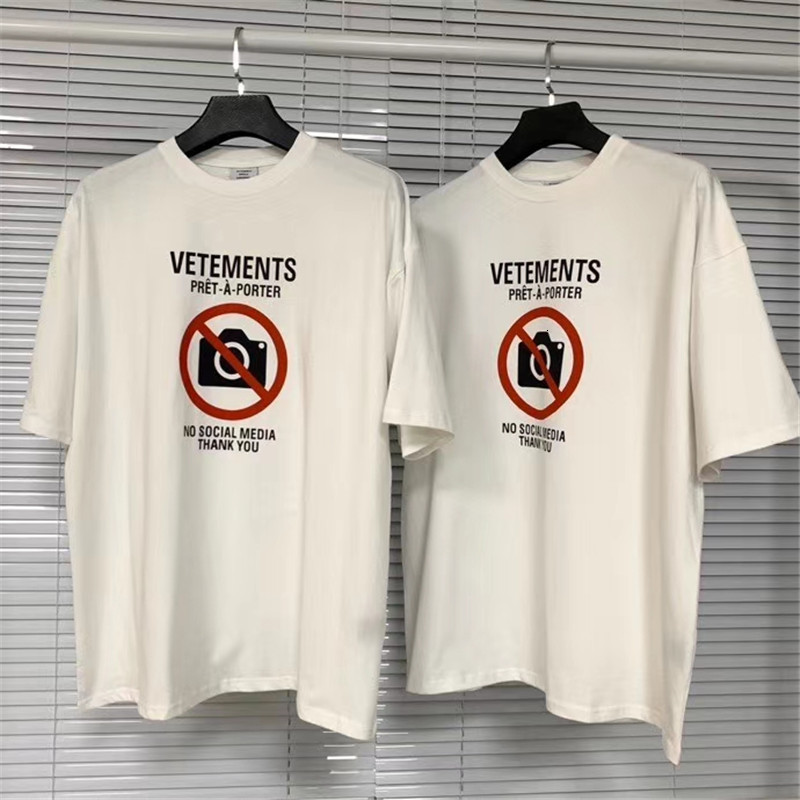 

t shirt 20FW TOP NO SOCIAL MEDIA T shirt Men Women High Quality Antisocial VETEMENTS T-shirts streetwear Tees, Brown