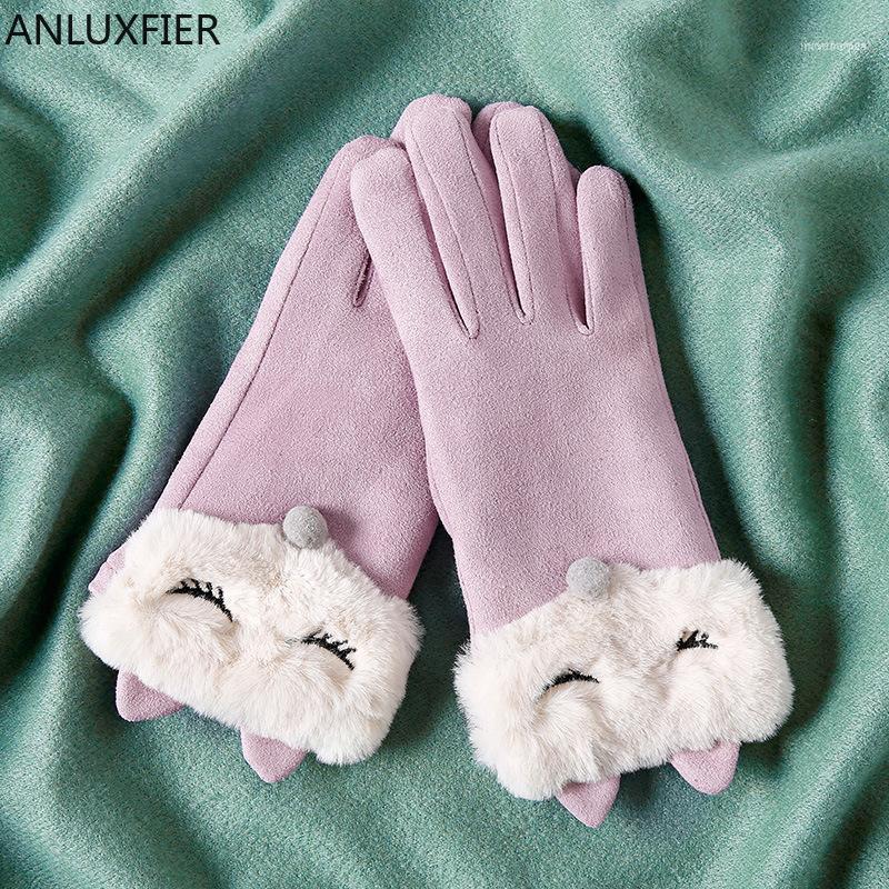 

Korean Women Gloves Winter Lovely Touch Screen Cartoon Students Mittens Warm Thermal Cold-proof Riding Driving Hand Muff1
