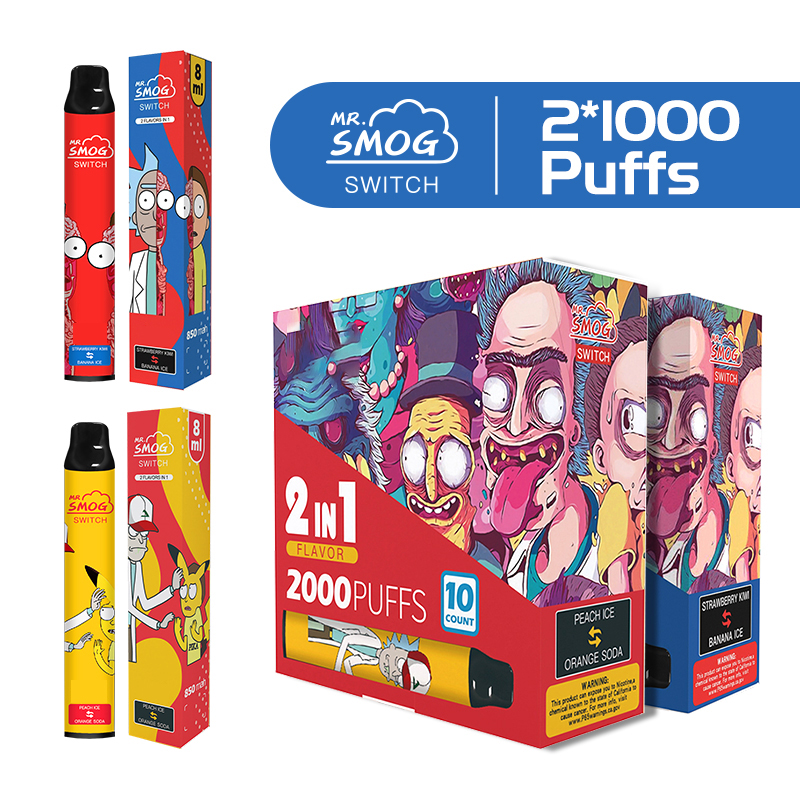 

Disposable Vape original Switch 2 IN 1 electronic cigarette Double Vapes plus 2000puffs Device 1100mah Battery 8.0 ml pod VS Puff Doubles