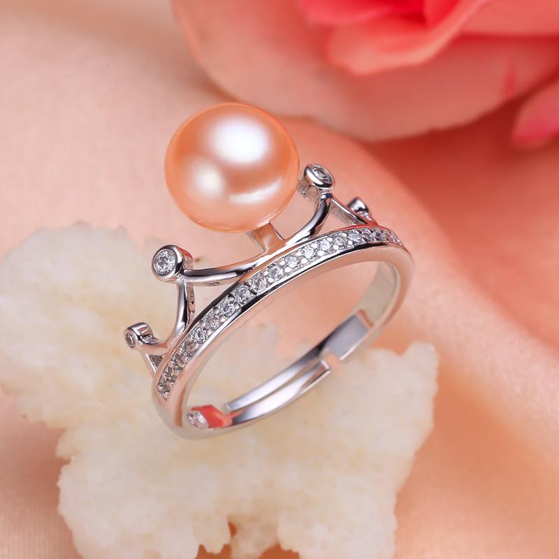 

Cluster Rings Women Gift Word 925 Sterling Silver Real [bright Pearl] Natural Freshwater Pearl Rings, Silver, Fashion Models Can Be, Golden;silver