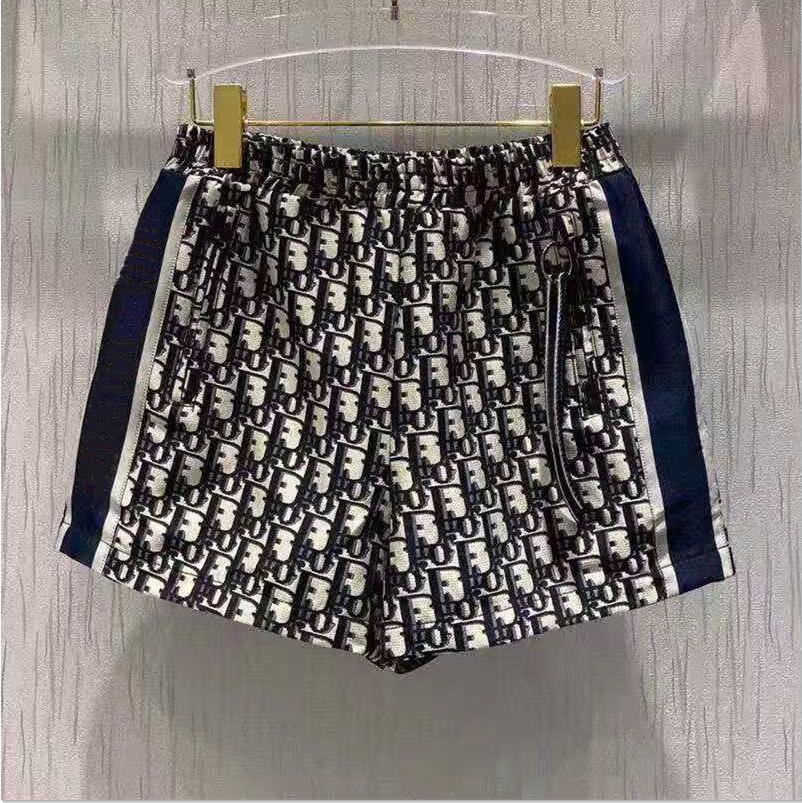 

Women Jacquard Shorts Astrology Technical Designer Lady Oblique Motif Side Zipped Pockets Elastic Waistband Polyester Short, White;black