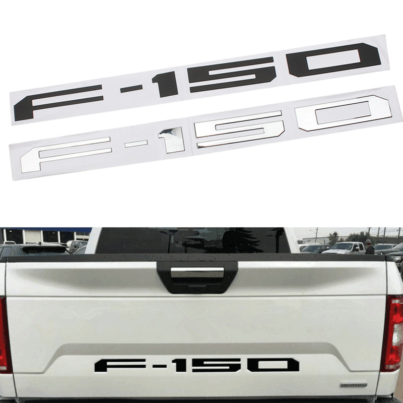 

3D ABS F-150 Letter Badge Car Rear Trunk Groove Tailgate Emblem Sticker For Ford F150 2018-2019 Pickup Truck, As picture