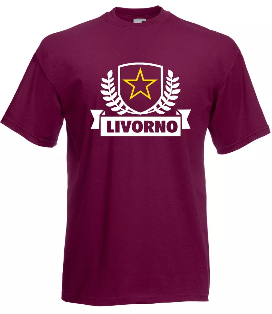 

T-Shirt Shirt j1781 Livorno Crest City antifasciste d' Italia, White;black