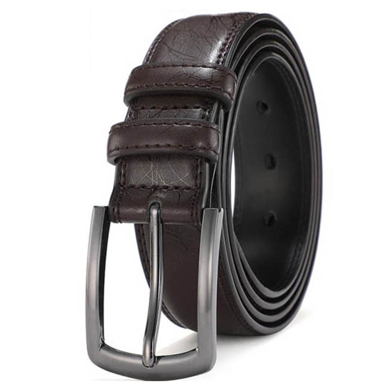 

Belts Genuine Leather Mens Business Belts Black Smooth Needle Buckle Button Belt 3 Model Width 3.7cm Highly Quality With Box