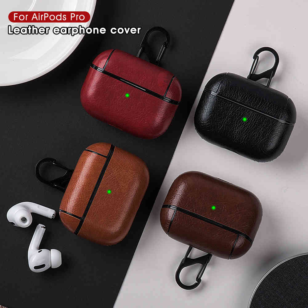 

PU Leather Case for Airpods Pro Luxury tective Cover with Anti-lost Buckle Air Pods 3 Headphone Earpods Fundas