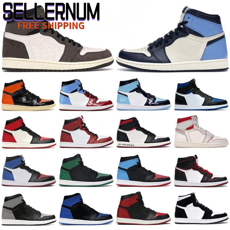 

Mens basketball shoes 1s high og Obsidian Phantom Pine Turbo Green Travis Scotts Royal Toe Twist 1 jumpman men women sports sneaker, 26