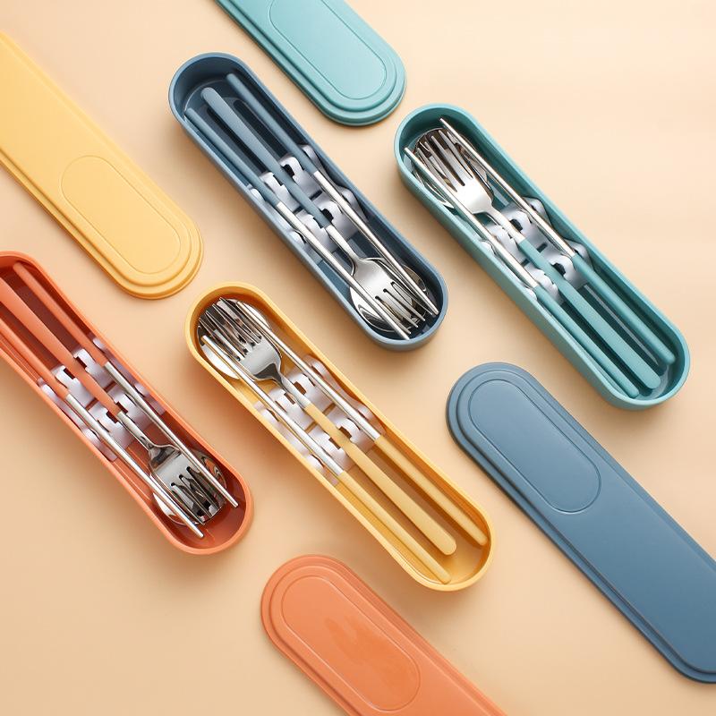 

Dinnerware Sets 304 Premium Quality Korean Picnic Camping Travel Flatware Stainless Steel Portable Cutlery Set With Case Spoon