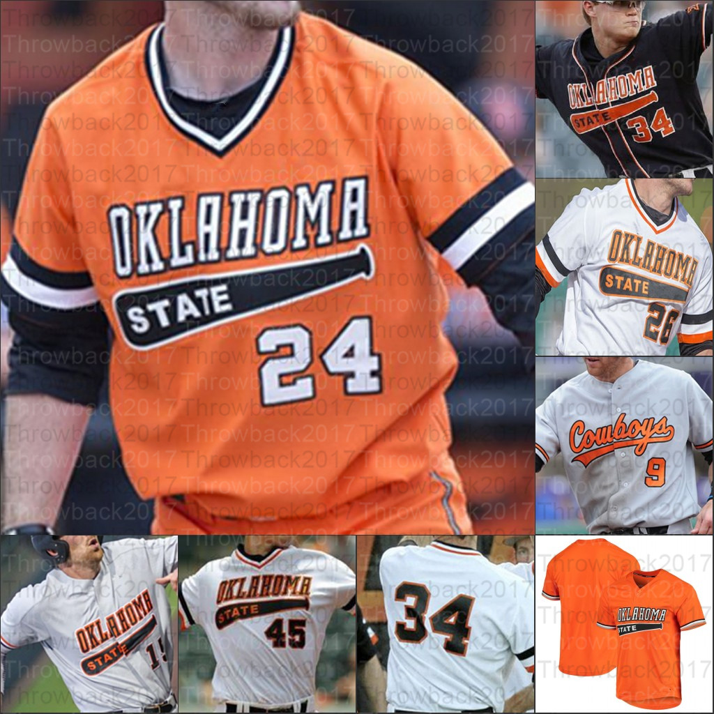 

Baseball jerseys Oklahoma State Cowboys Hueston Morrill Christian Funk Carson McCusker Peyton Battenfield 46 Jordy Mercer, Black