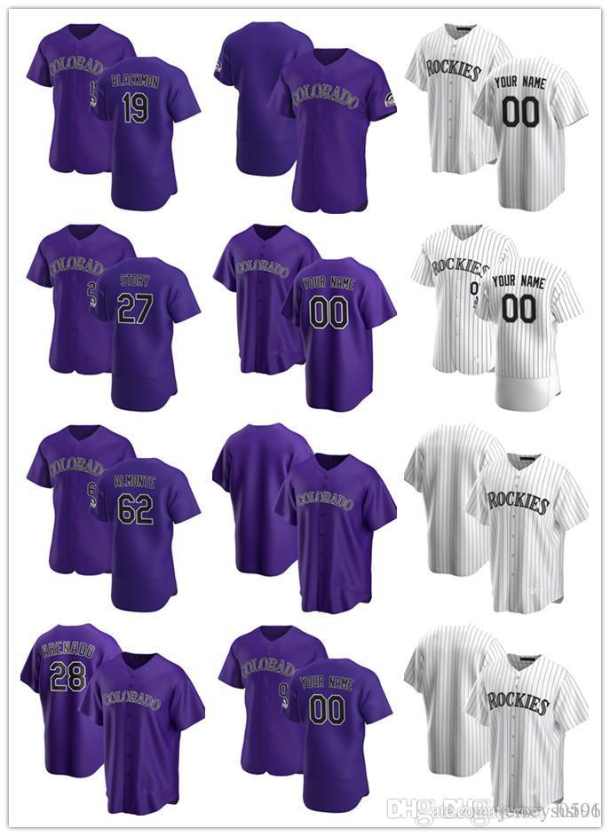 

Custom Jersey Mens Colorado Rockies 28 Nolan Arenado 62 Yency Almonte 19 Charlie Blackmon 27 Trevor Story Baseball Jerseys, Blue;black