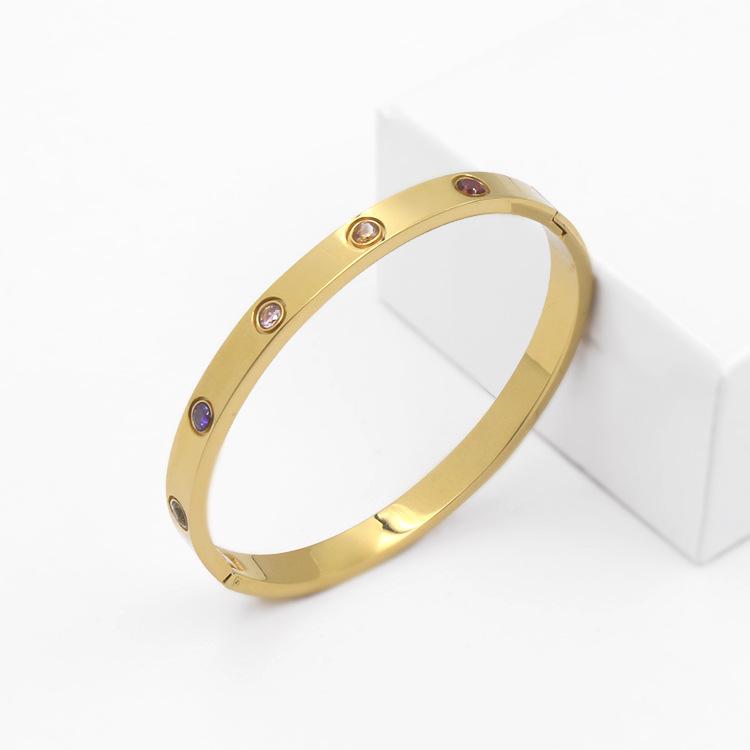 

Bangle Clasp Titanium Steel Fashion Women's Couple Style Bracelet