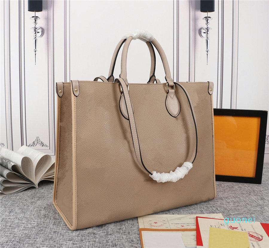 

2021 top women Genuine leather handbags tote twist handbag messenger Shopping bag shoulder pockets Totes 2021 Bags, Khaki leather embossing