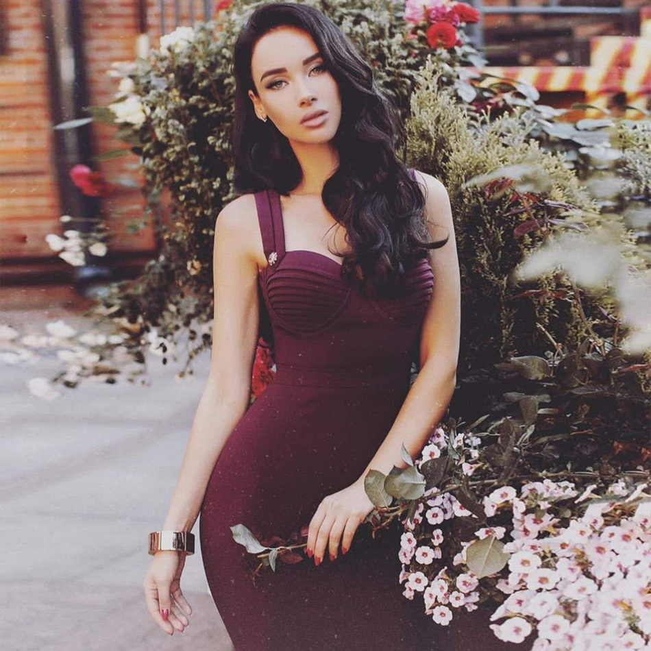 

2021adyce 2021 new summer green bandage dress women sleeveless spaghetti strap red club celebrity evening party dress vestidos, Black;gray