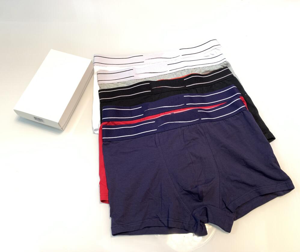 

Men Boxers Underpants Cotton Underpant luxury Classic Rainbow Underwears Comfortable Breathable High quality with box, Mix color