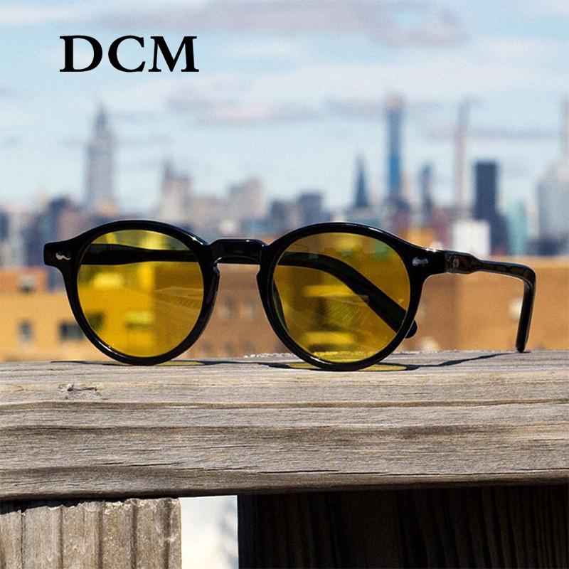 

Sunglasses DCM Round Glasses 2021 Gradient Ladies Vintage Girls Shades Retro Eyewear Sports Black Lenses Sun UV400, White;black