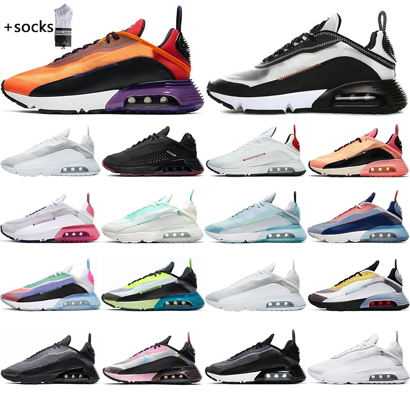 

with free socks 2090 running shoes for women and men Magma Orange Bleached USA Black Volt Blue 2090s mens trainers sports sneakers size us 5.5-11, #1 pure platinum
