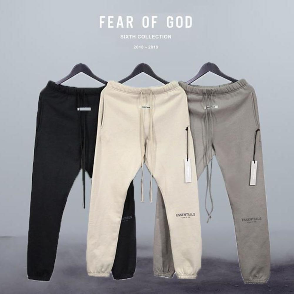 

Hot FOG Fear Of God Pants Essentials 3M Reflections Trousers Cotton Fleece Winter Sportswear Tracksuits Fitness Men's Pants Casual Solid Col, Black
