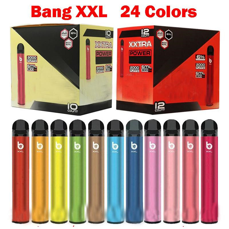 

Disposable Device Bang XXL E cigarettes Vape Pen 2000 Puffs Bars 800mAh 6ml Pod Cartridges Vapor eCig Portable Vaporizer Kits