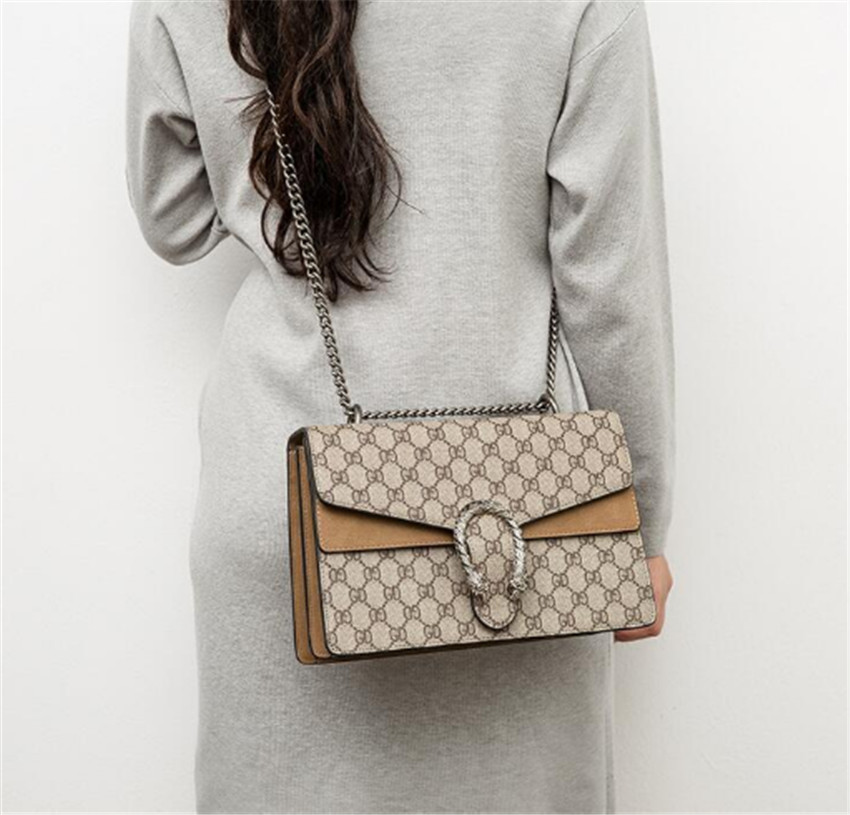 

Shopping 2021 Womens Bag handbag handbags Limited Style Chain Genuine Leather Shoulder Diagonal Crossbody bags 28cm, Red