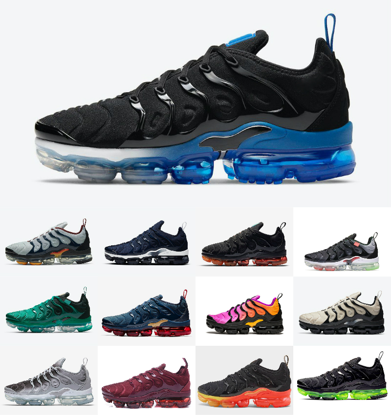 

2021 tn plus mens running shoes Hyper Violet Blue Midnight Navy Triple Black Volt Tropical Twist Womens tns Lemon Lime Metallic Silver sports sneakers trainers, T001