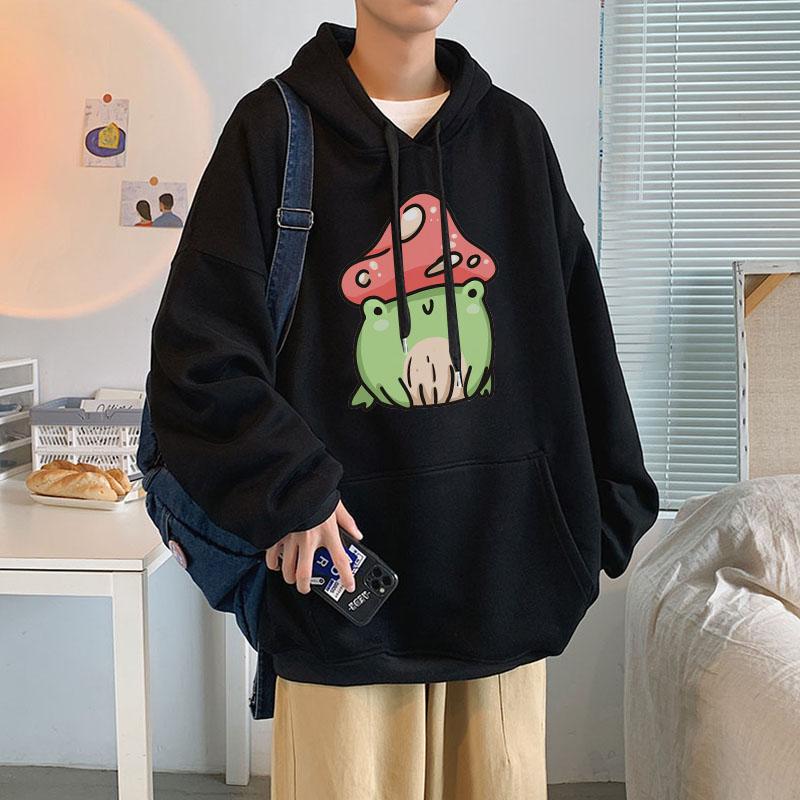 

Men' Hoodies & Sweatshirts Kawaii Frog Casual Oversized Winter Fashion Unisex Couple Pullover Streetwear Comfortable Creativity, 2kawaiif0000