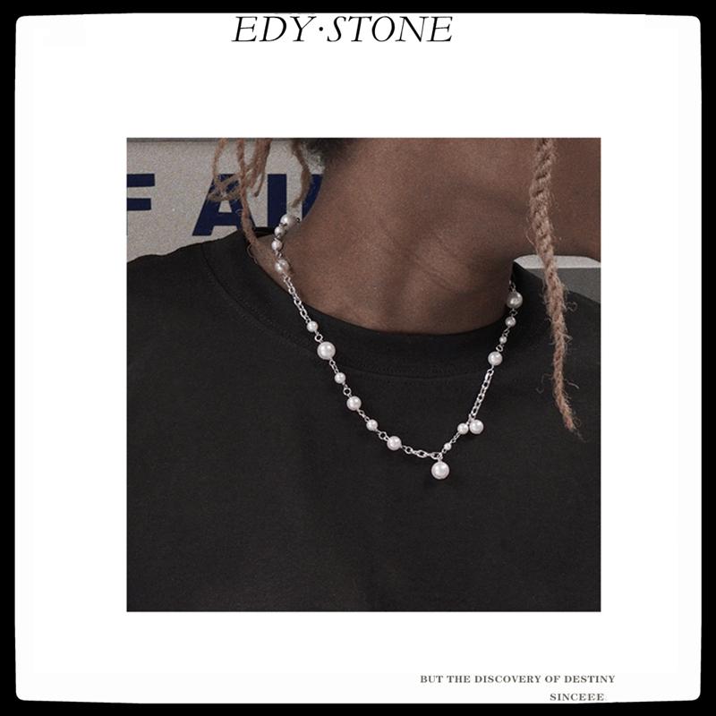 

Pendant Necklaces EDY 2021 Hip Hop Punk Asap Rocky Same Style Trend Shell Beads Pearl Necklace For Women Men Girls Party Rap Jewelry Gift