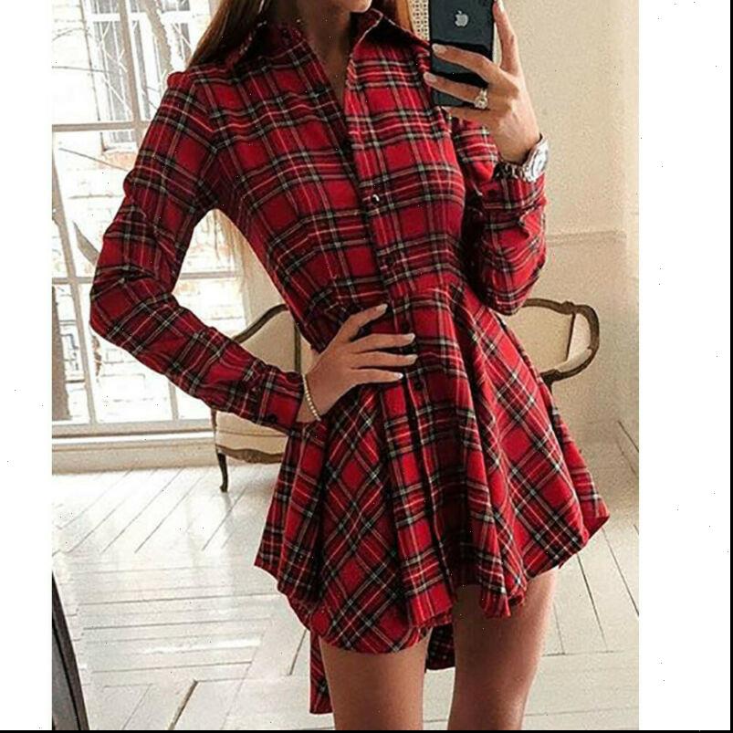 

autumn winter plaid red womens dress vintage party casual shirt mini vestido clothing, Black;gray