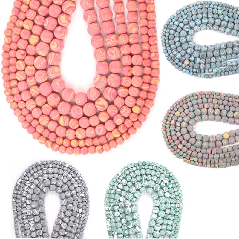 

Other 6/8/10mm Natural Dull Matte Malachite Stone Beads Loose Round For Jewelry Making Diy Necklace Bracelet Accessory Handmade