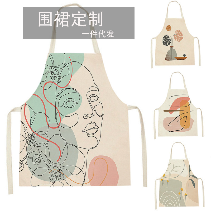 

apron linen sleevels blouse dustproof household kitchen antifouling