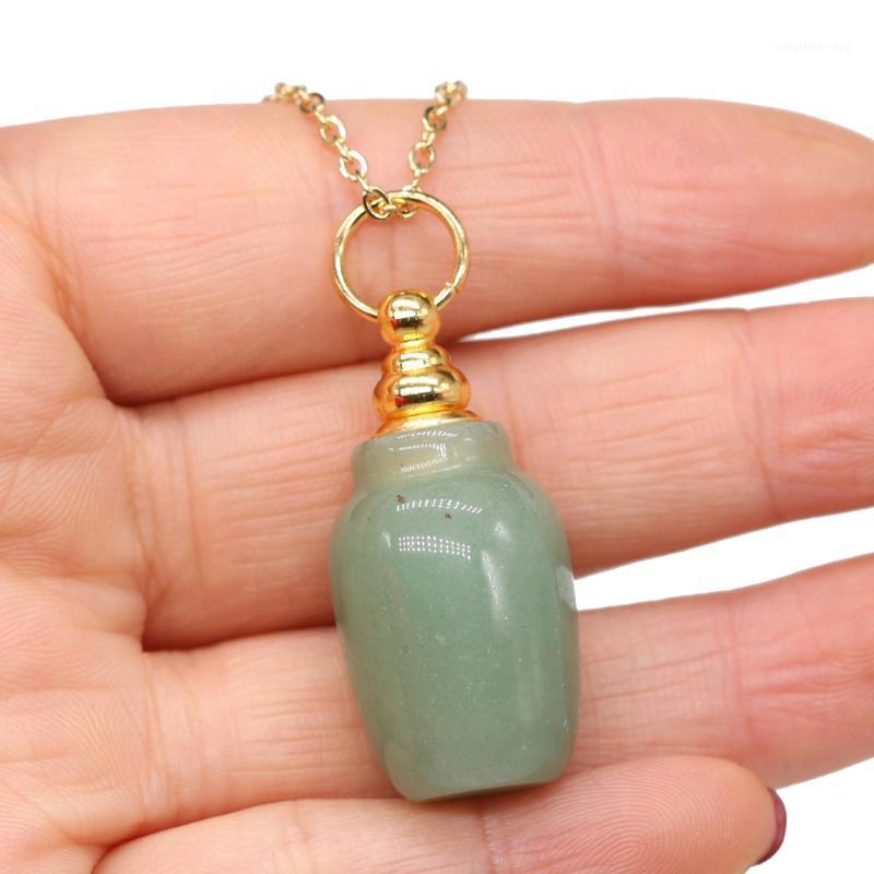 

Chains 2021 Product Natural Stone Semi-precious Pendant Necklace Vase-shaped Exquisite High-quality Jewelry