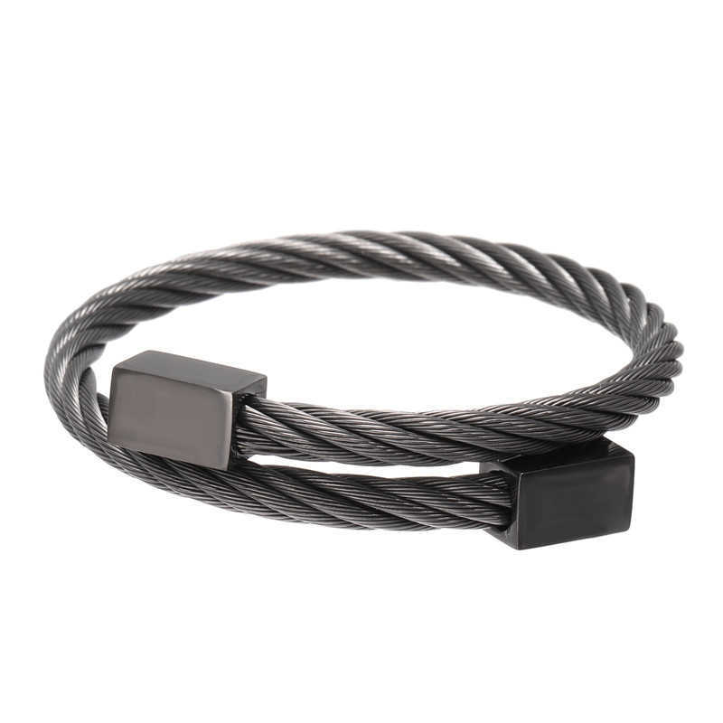 

Royal Roman Bracelets & Bangles Hip Hop Punk Bangle for Men Stainless Steel Rectangle Bracelet Pulseira Women Men's Jewelry Q0719