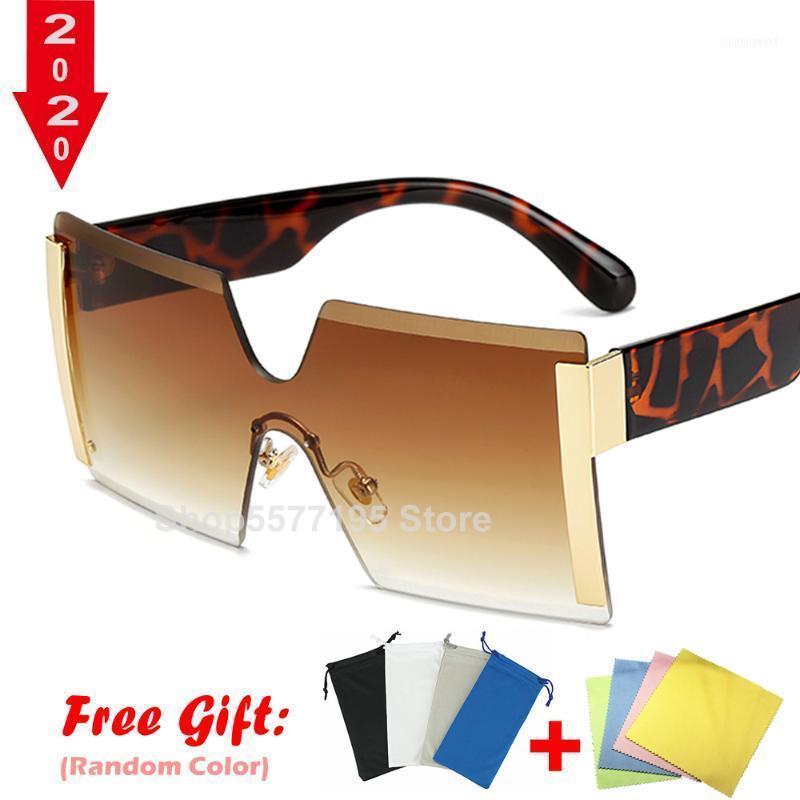 

Sunglasses 2021 Oversized Square Rimless Women Brand Designer Flat Top Big Sun Glasses Female One Piece Travel Gafa De Sol1